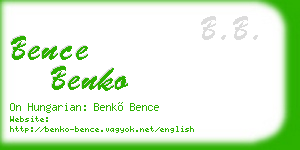 bence benko business card
