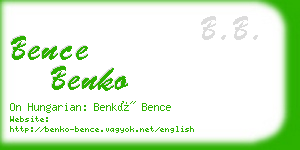 bence benko business card
